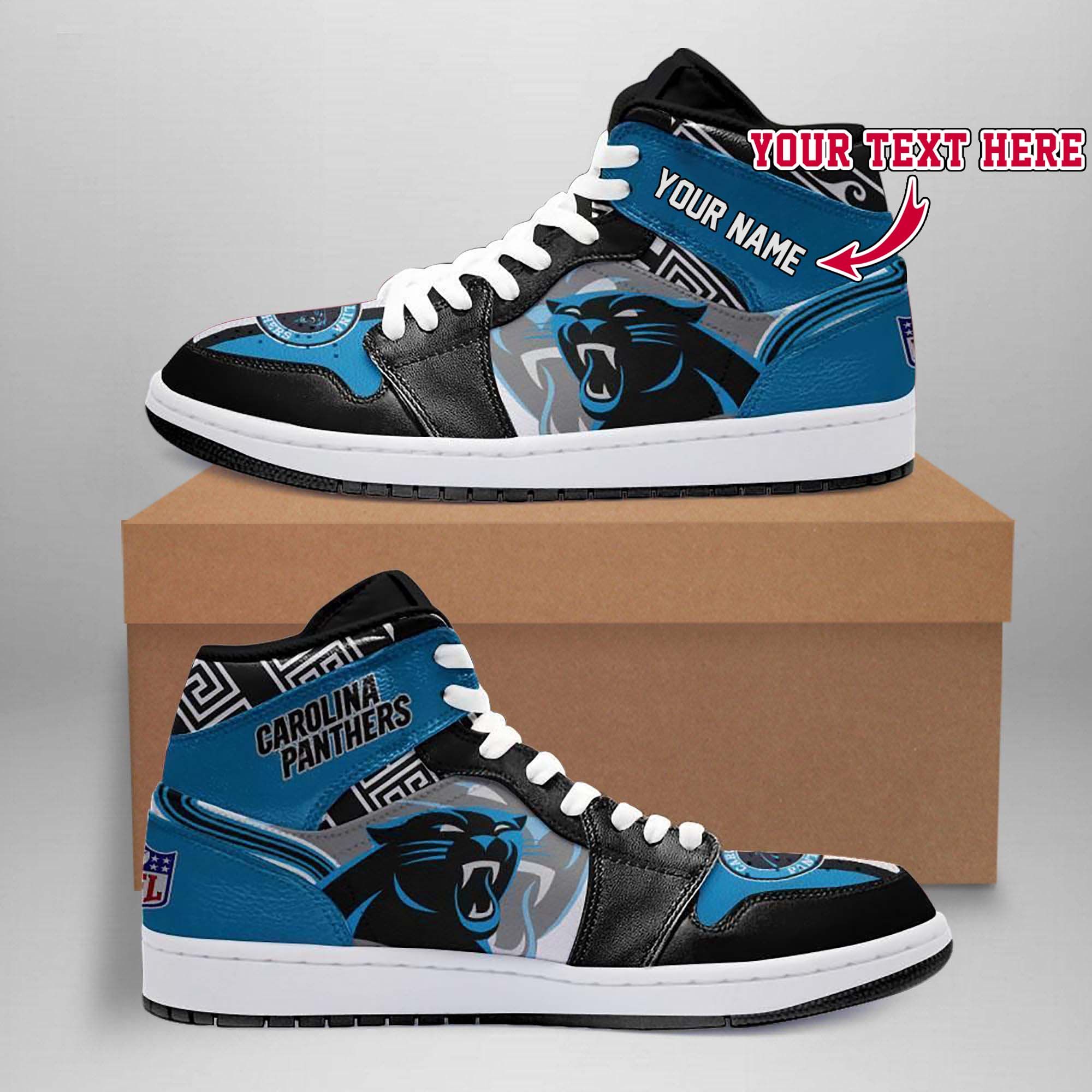 Carolina Panthers C1 NFL Football High Retro Air Force Jordan 1 ...