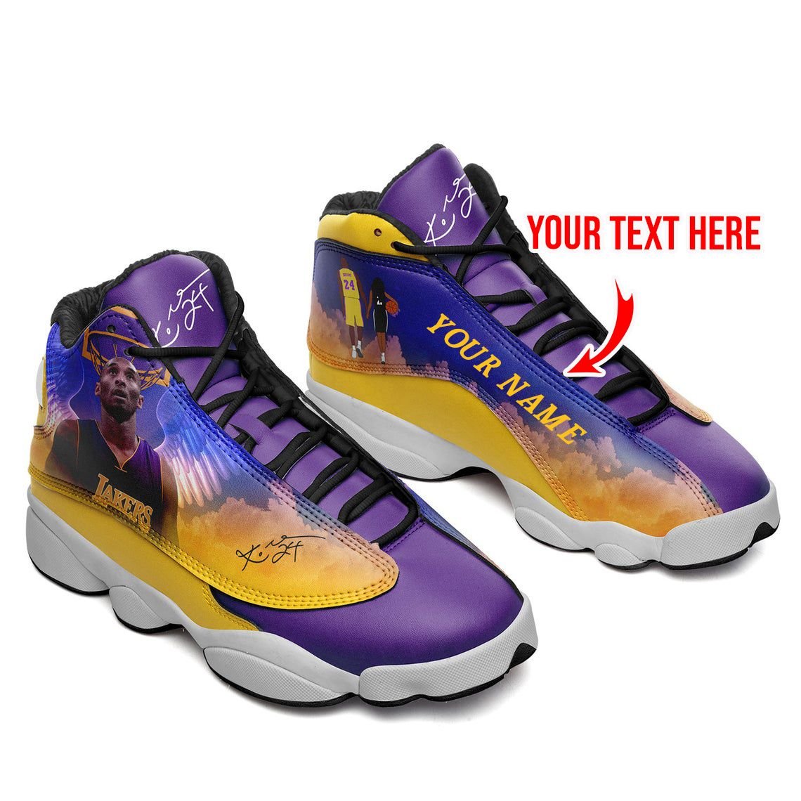 Kobe Bryant Lakers 04 Gift NBA Retro Sneakers Customized Shoes - HomeFavo