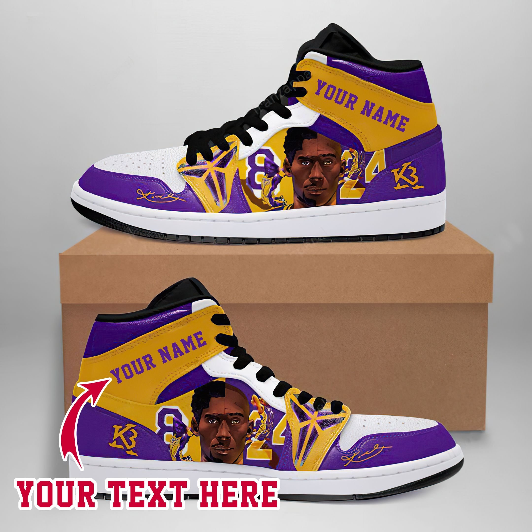 Kobe Bryant Shoes Lakers Shoes NBA High Retro Air Force Jordan 1 ...