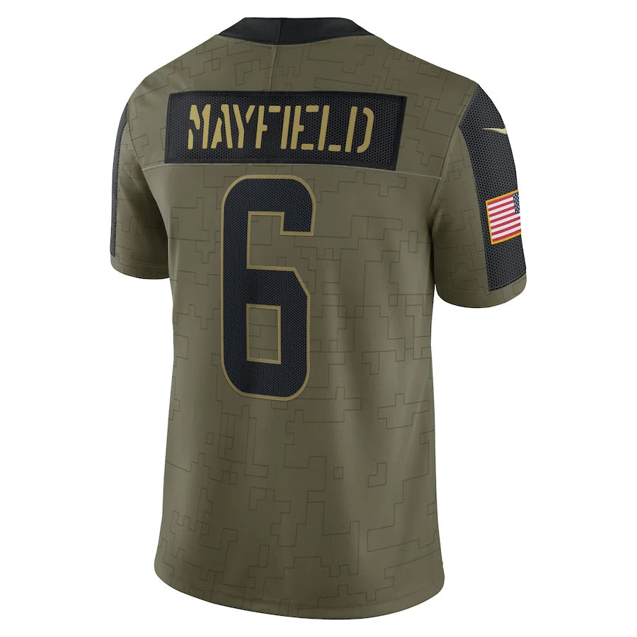 Men's Cleveland Browns Baker Mayfield Nike Olive 2021 Salute To Service ...