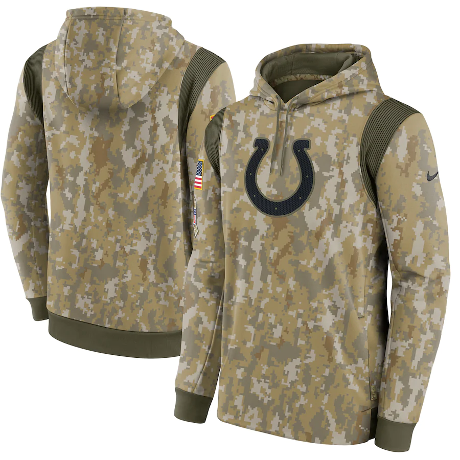 Men's Indianapolis Colts Nike Camo 2021 Salute To Service Therma Performance Pullover Hoodie