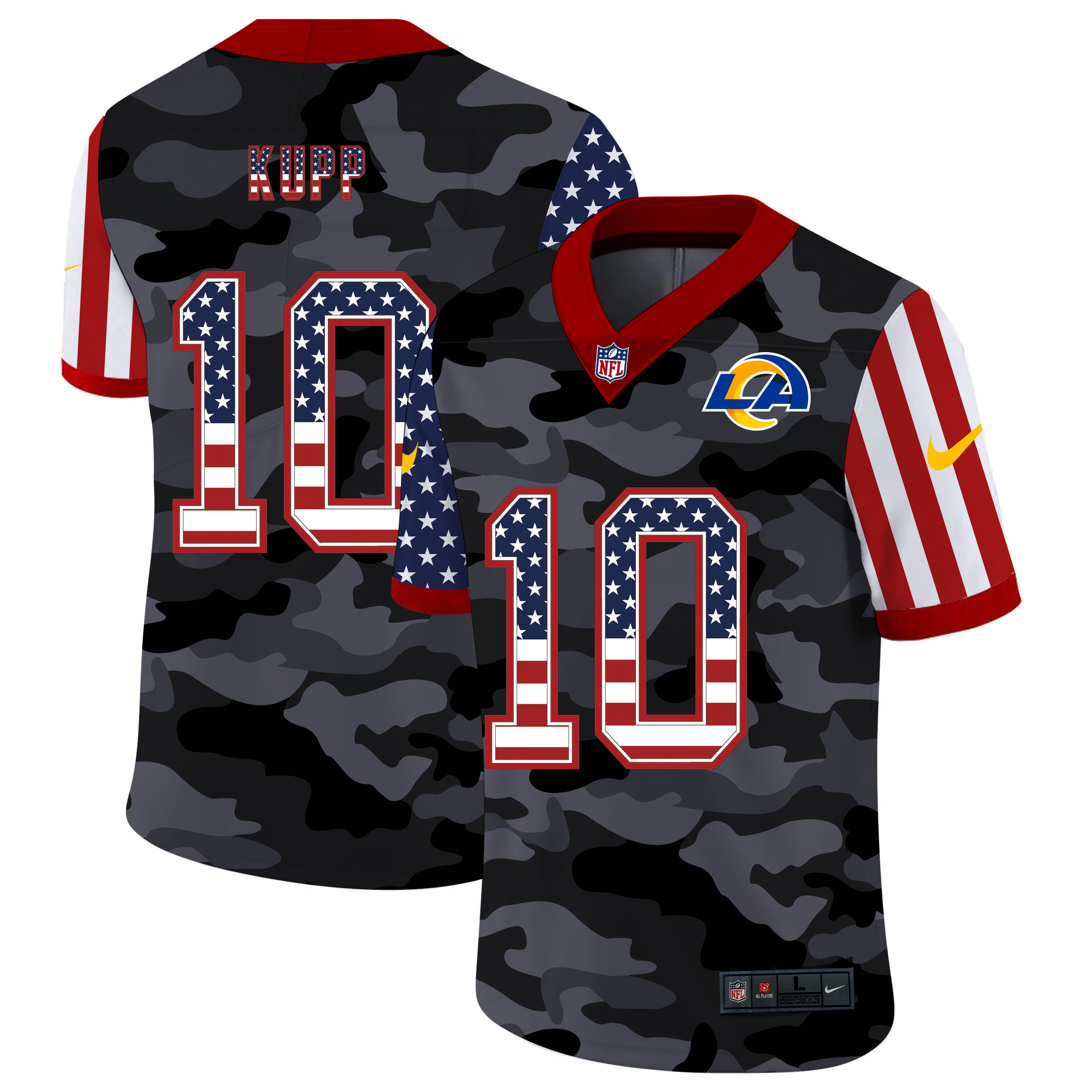 Men's Los Angeles Rams Cooper Kupp Camo USA Flag Limited Jersey