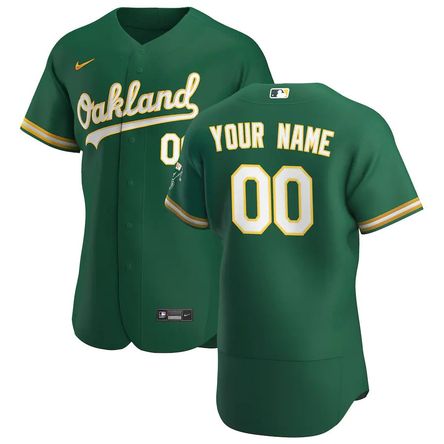 Men's Oakland Athletics Nike Kelly Green Alternate Authentic Custom ...