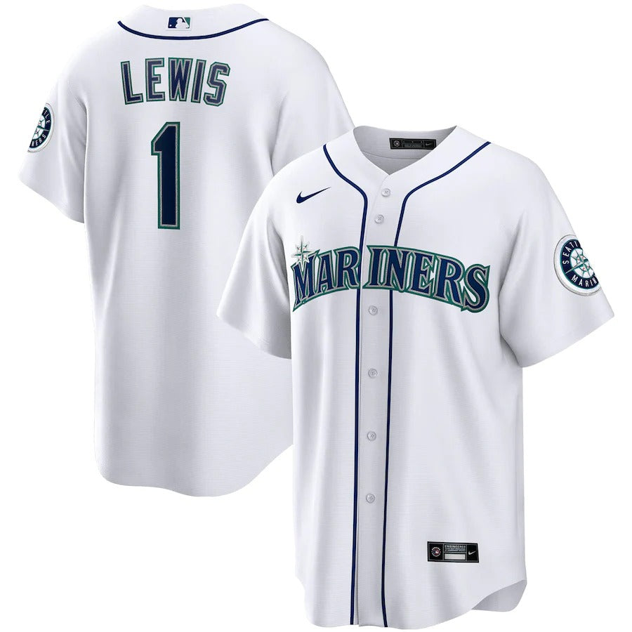 Men's Seattle Mariners Kyle Lewis Nike White Replica Player Name Jersey ...