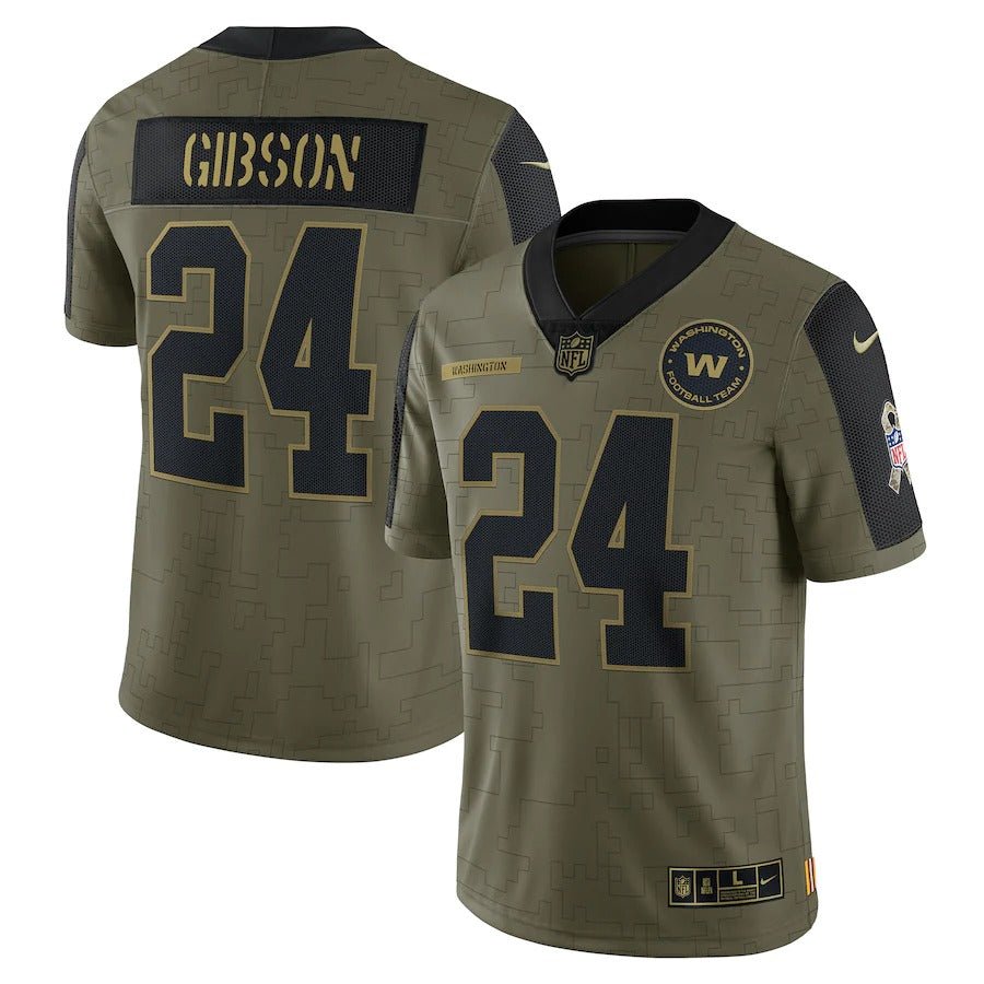 Men's Washington Football Team Antonio Gibson Nike Olive 2021 Salute To Service Limited Player Jersey