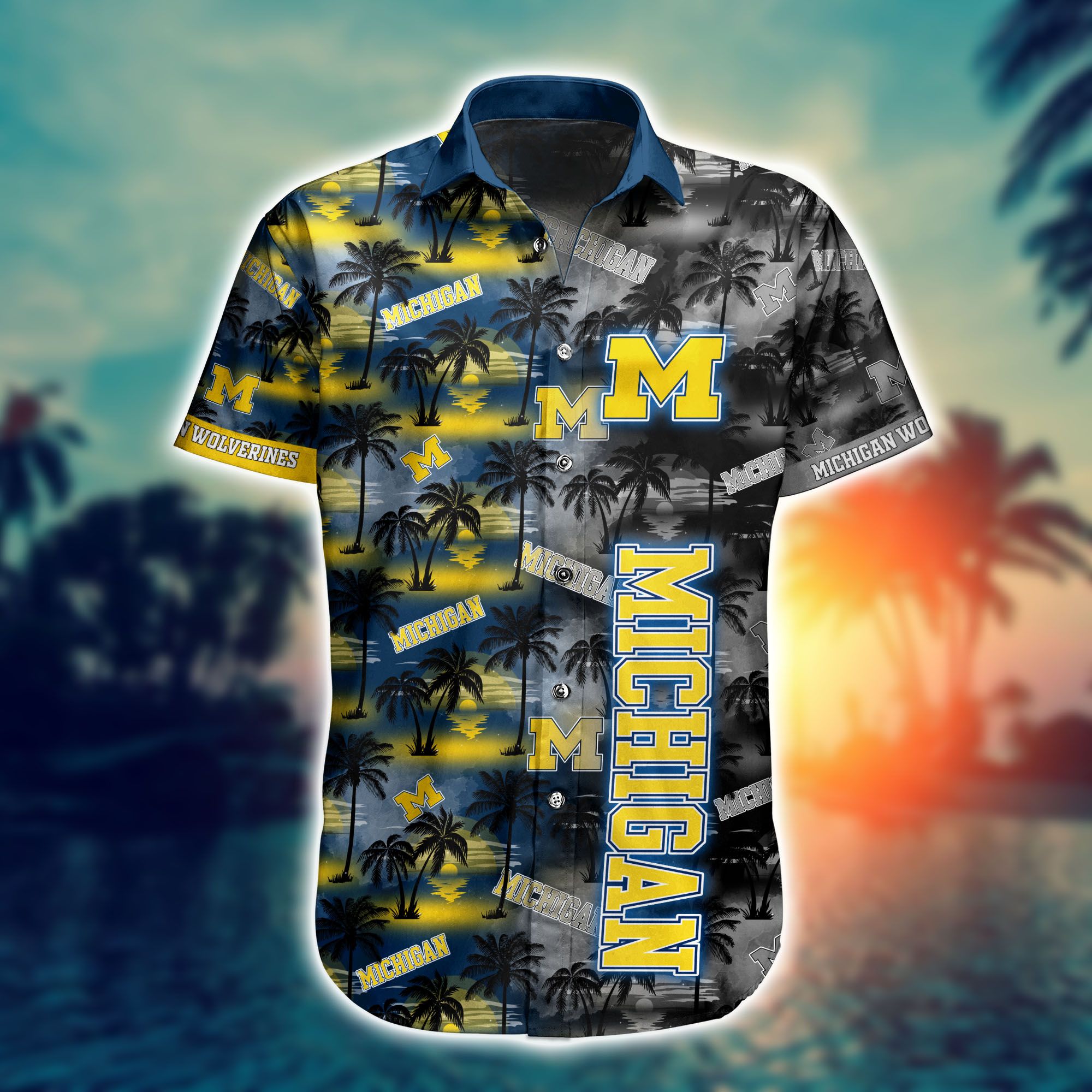 Michigan Wolverines NCAA2-Hawaii Style Shirt Short NA20944 - HomeFavo