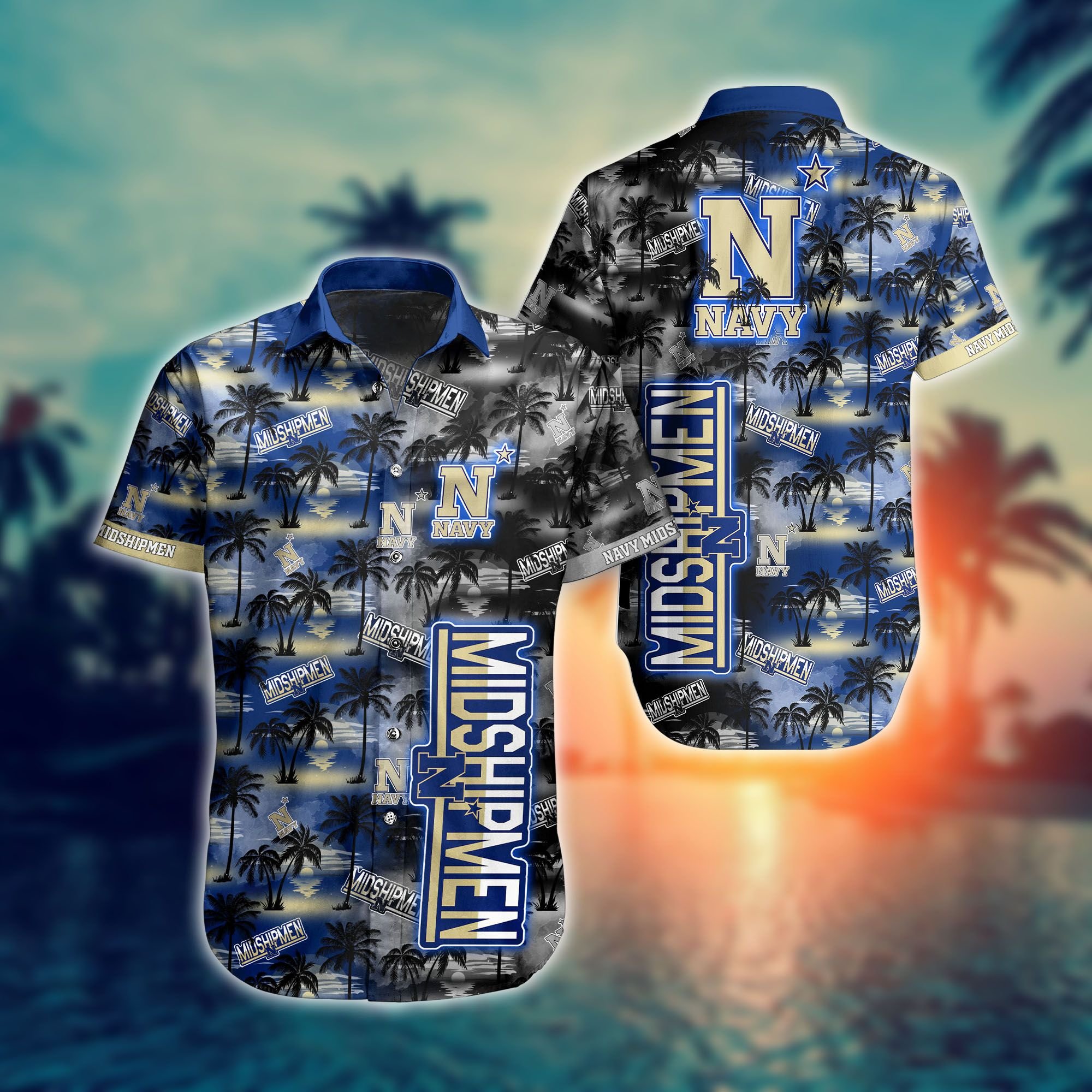 Navy Midshipmen NCAA3-Hawaii Style Shirt Short NA20944