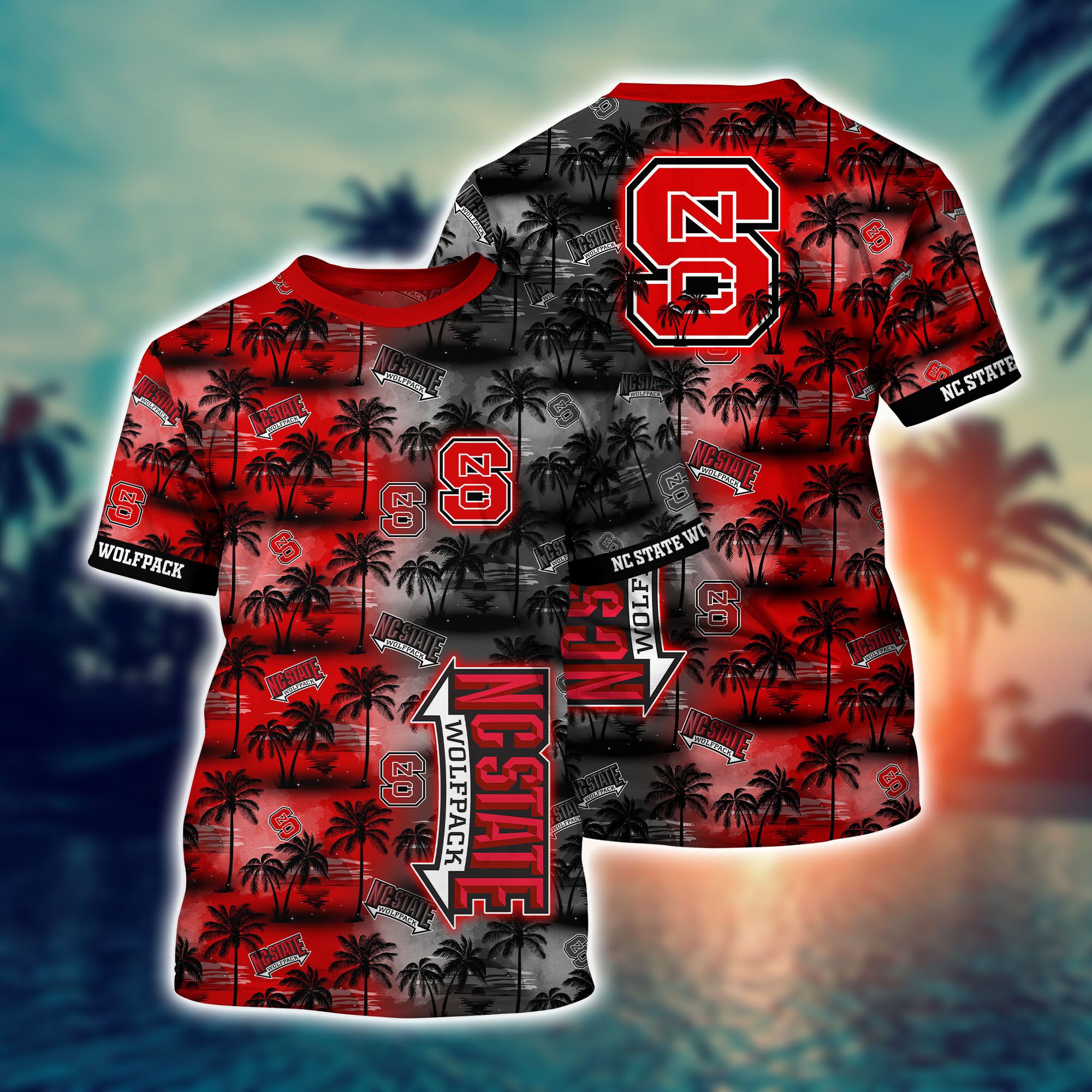 NC State Wolfpack NCAA3-Hawaii Style Shirt Short NA20944