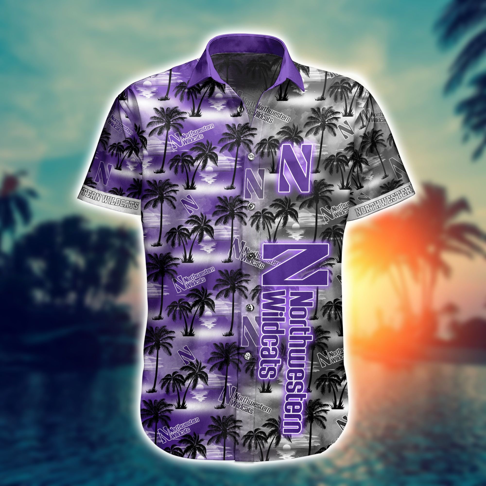 Northwestern Wildcats NCAA1-Hawaii Style Shirt Short NA20944
