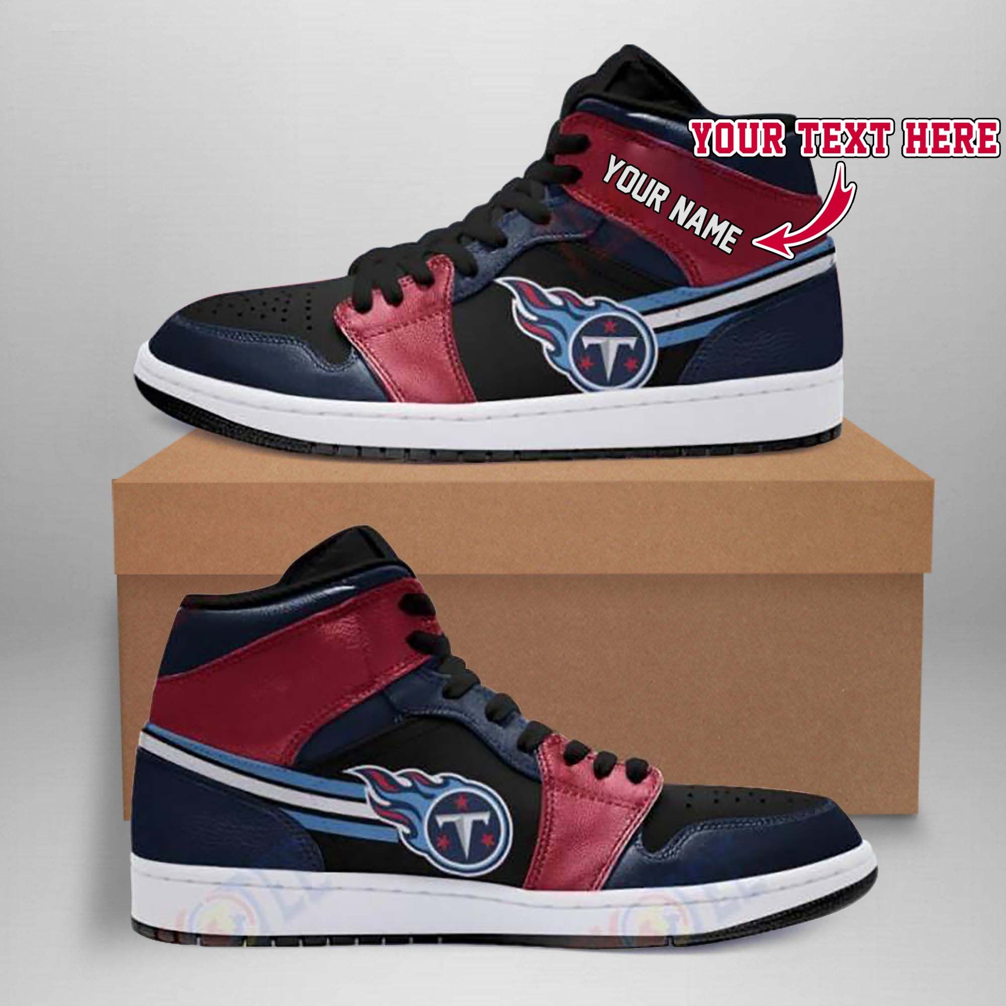 Tennessee Titans 2 NFL Football High Retro Air Force Jordan 1 ...