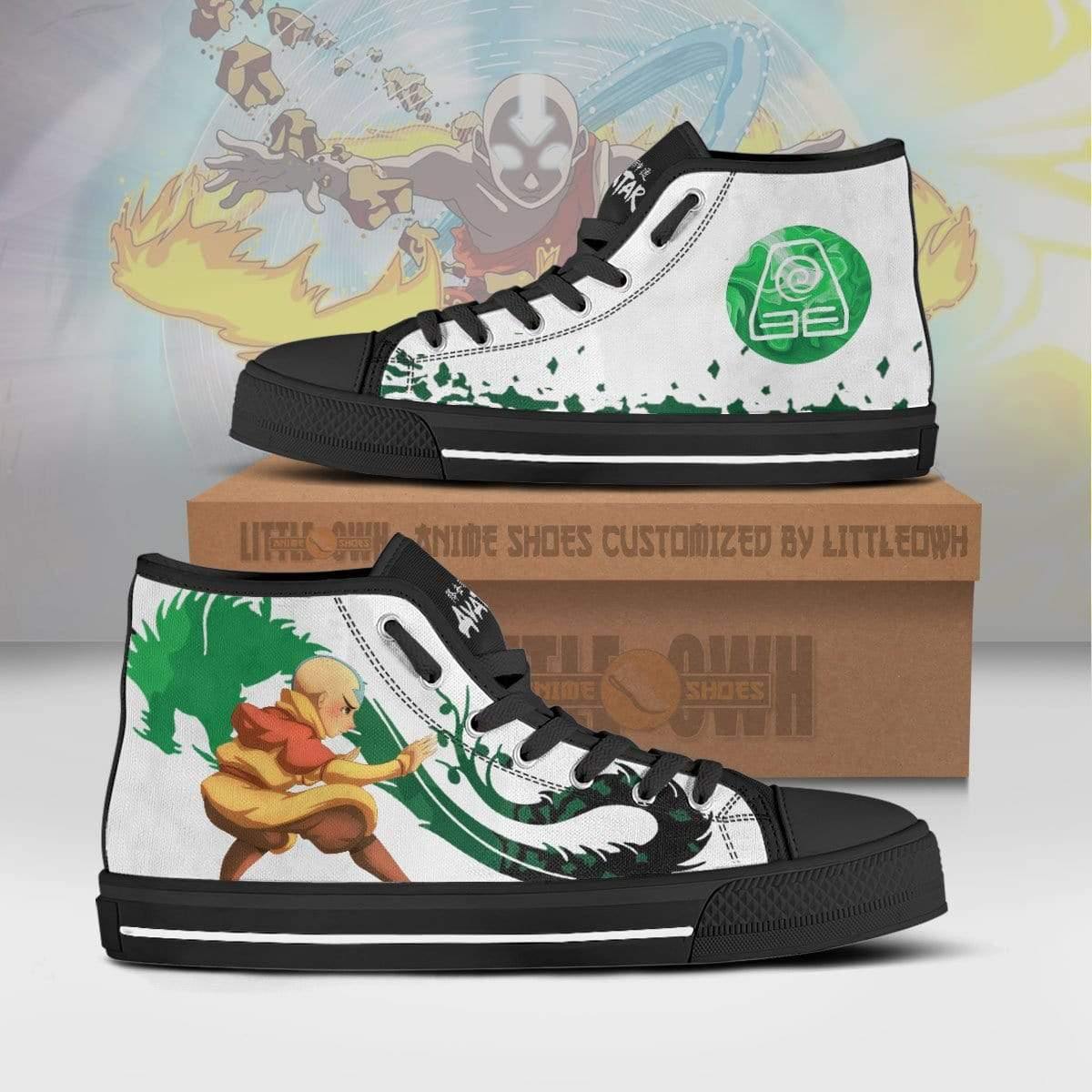 Aang High Top Canvas Shoes Custom Earthbending Avatar: The Last ...