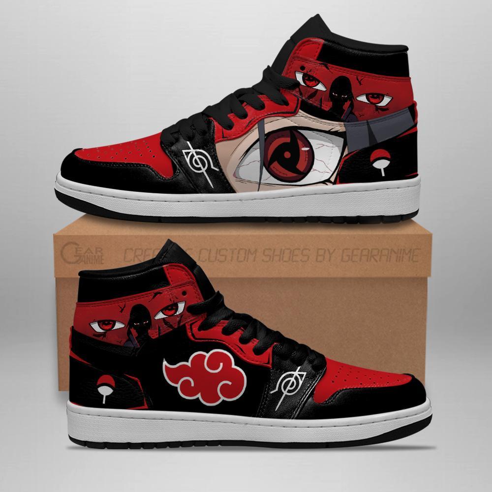 Akatsuki Itachi Sneakers Custom Sharingan Eyes Anime Naruto Shoes ...