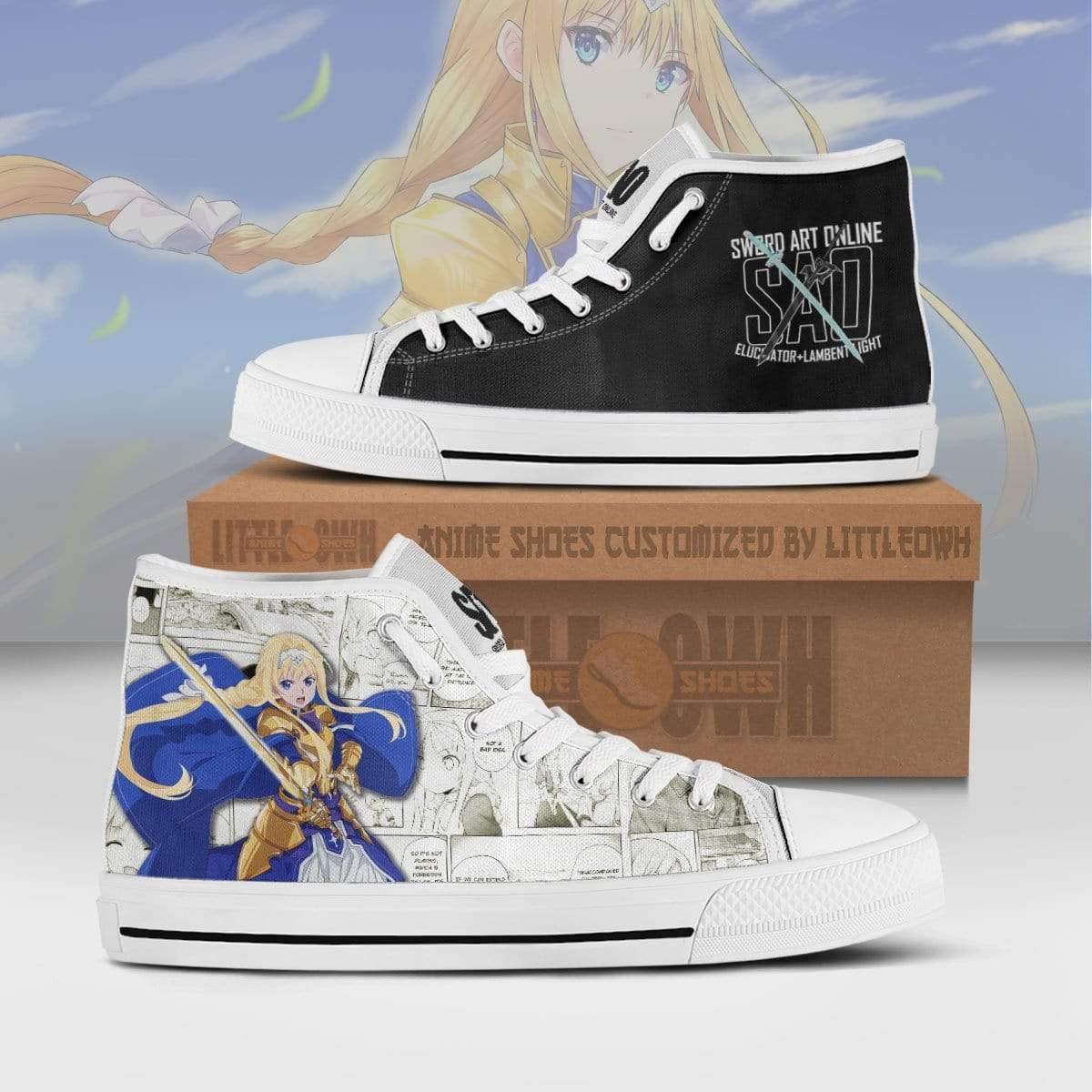 Alice Zuberg High Top Canvas Shoes Custom Sword Art Online Anime Mixed Manga Style