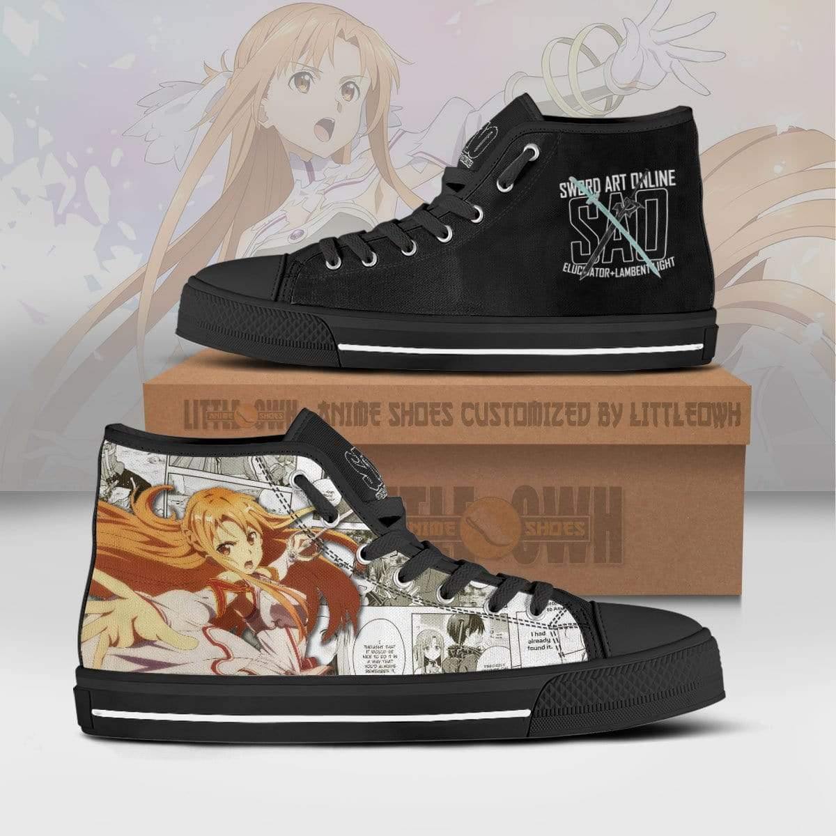 Asada Shino High Top Canvas Shoes Custom Sword Art Online Anime Mixed ...