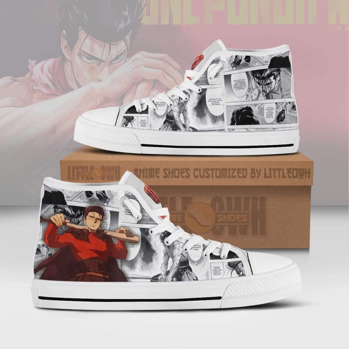 Bad High Top Canvas Shoes Custom One Punch Man Anime Mixed Manga Style