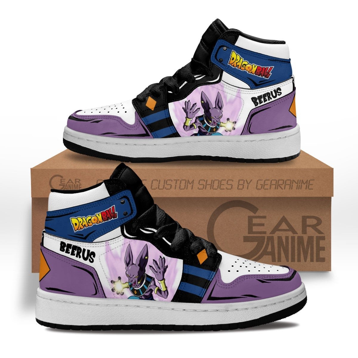 Beerus Kids Sneakers Custom Anime Dragon Ball Kids Shoes - HomeFavo
