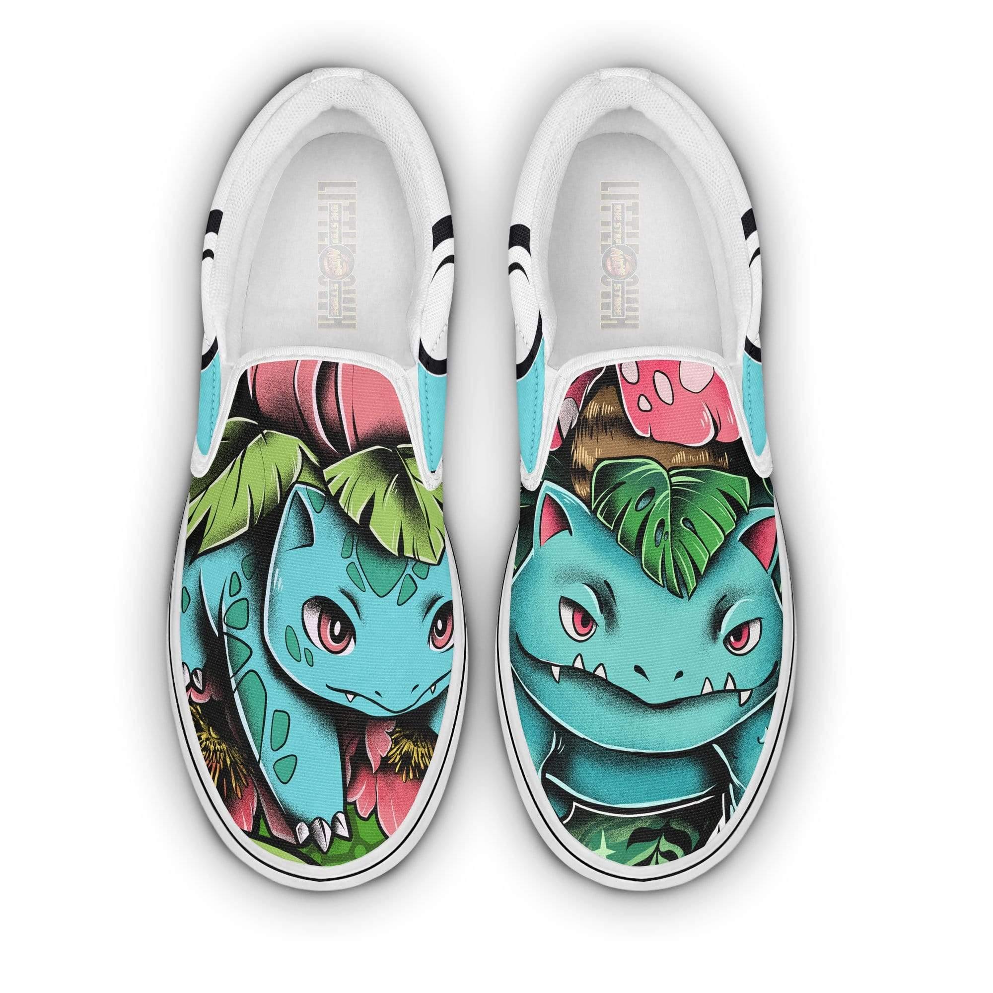 Bulbasaur Custom Pokemon Shoes Slip On Anime Flat Sneakers