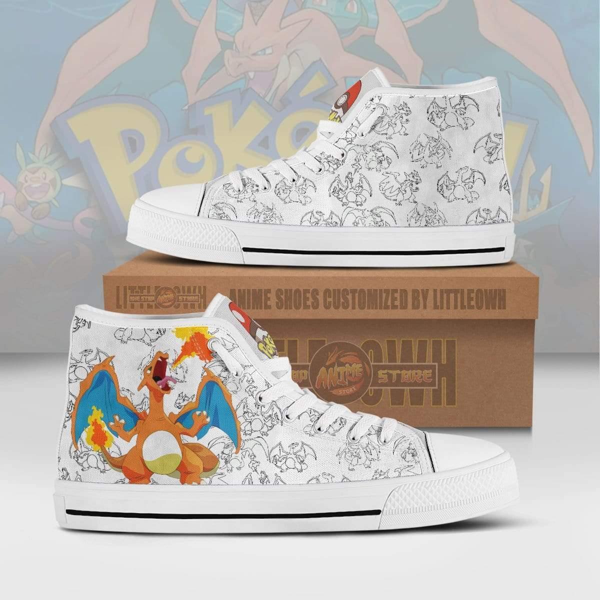 Charizard High Top Canvas Shoes Custom Pokemon Anime Sneakers