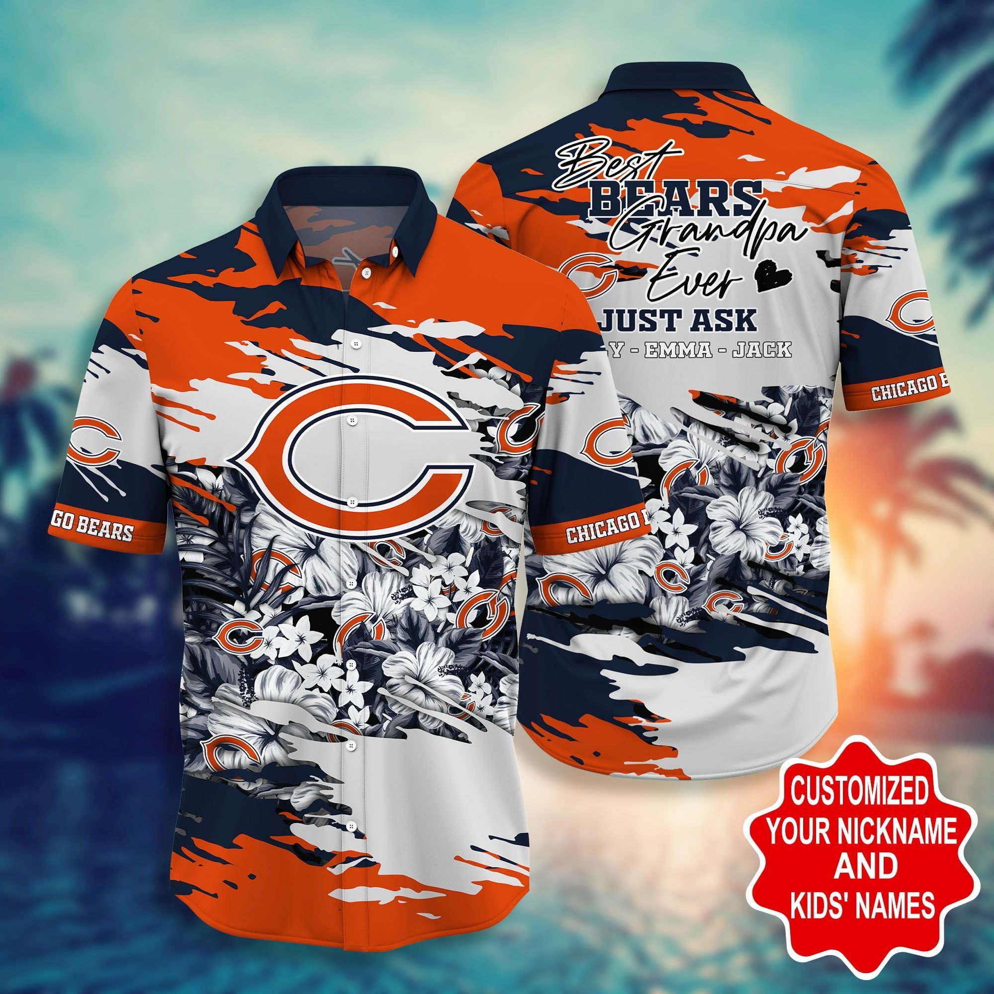 Buy NFL Chicago Bears Hawaiian Shirt Short - HomeFavo