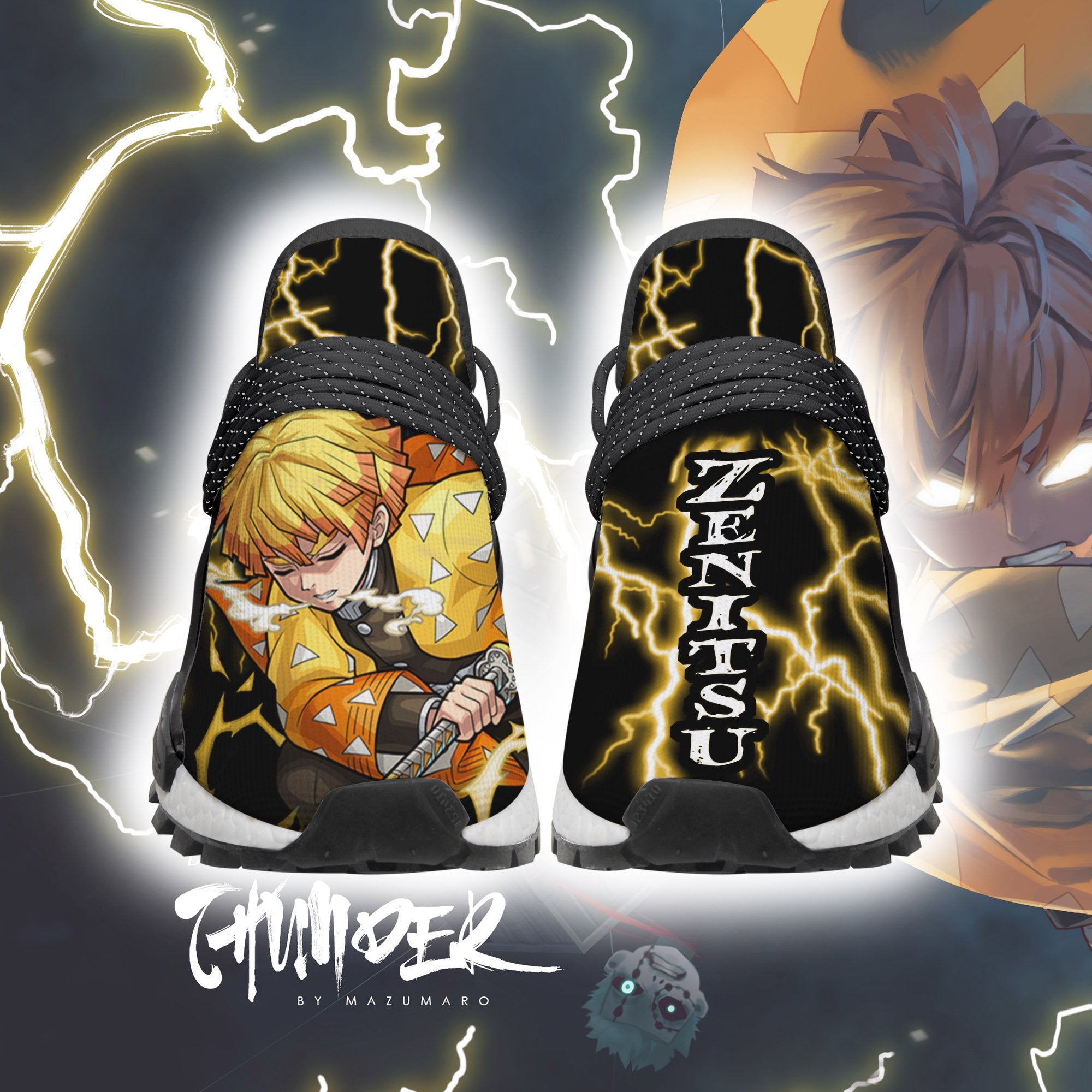 Demon Slayer Zenitsu Shoes Thunder Breathing Custom Anime Sneakers