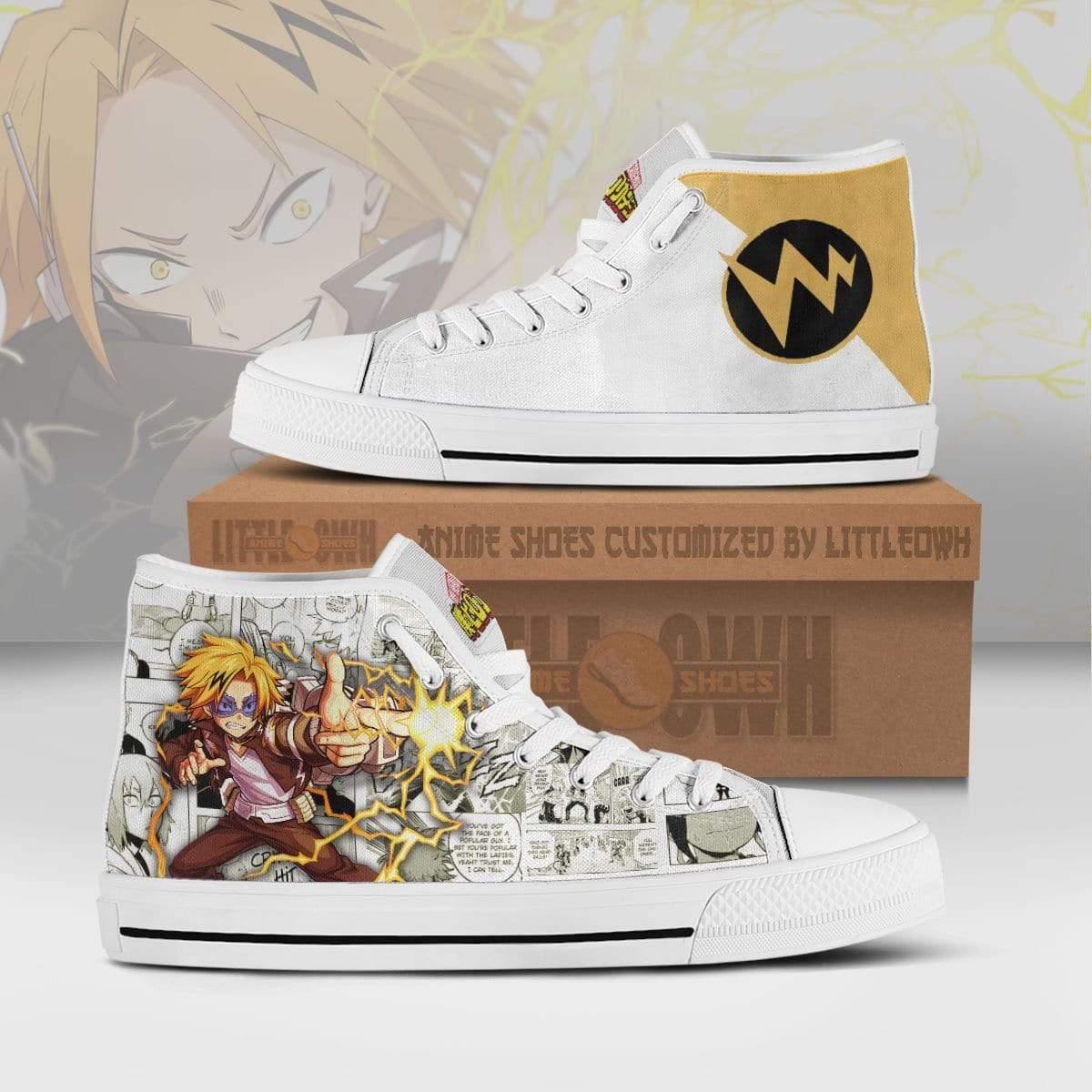 Denki Kaminari High Top Canvas Shoes Custom My Hero Academia Anime Mixed Manga Style