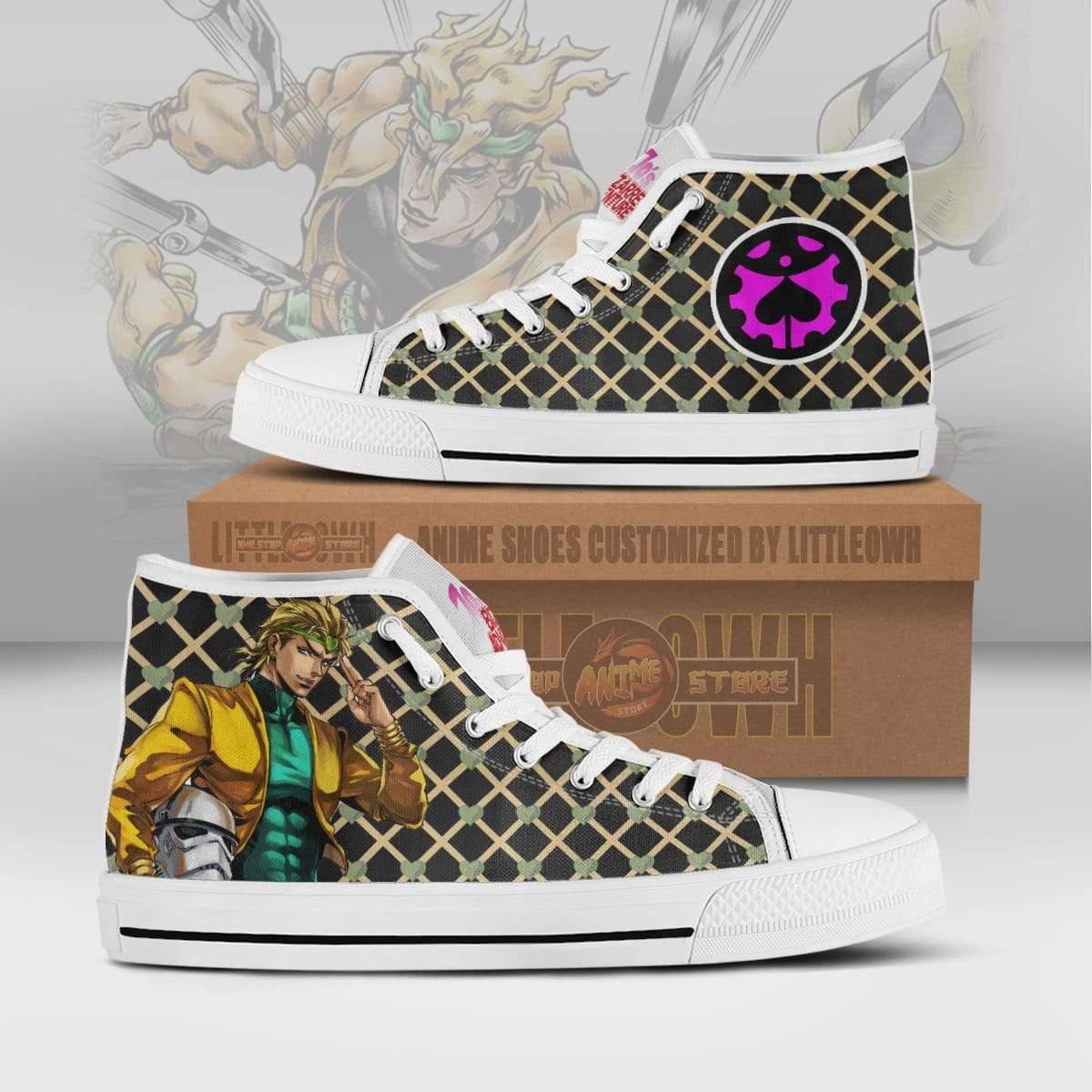 Dio Brando High Top Canvas Shoes Custom JoJo&#39;s Bizarre Adventure Anime Sneakers