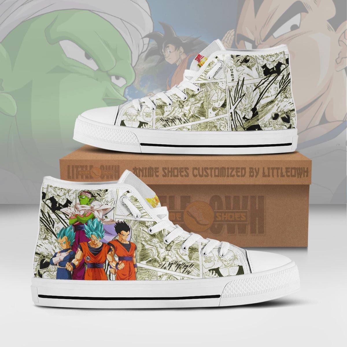 Dragon Ball Super Saiyan Custom High Top Canvas Shoes Anime Mixed Manga Style