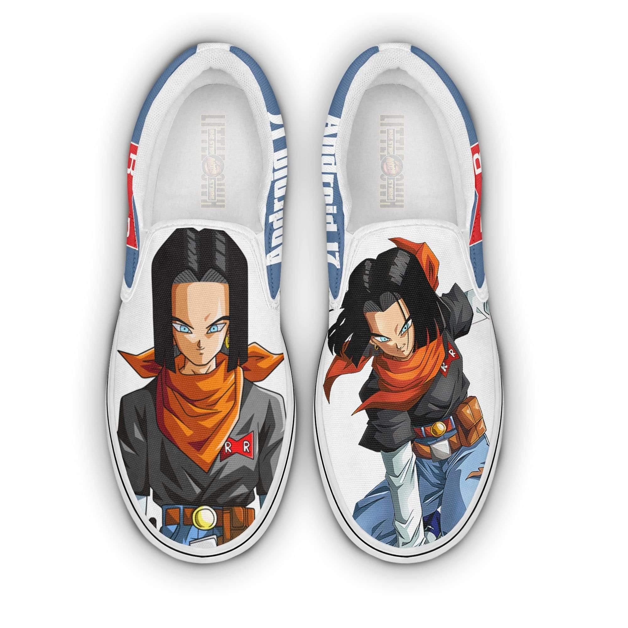 Dragon Ball Z Android 17 Classic Slip-On Custom Anime Shoes
