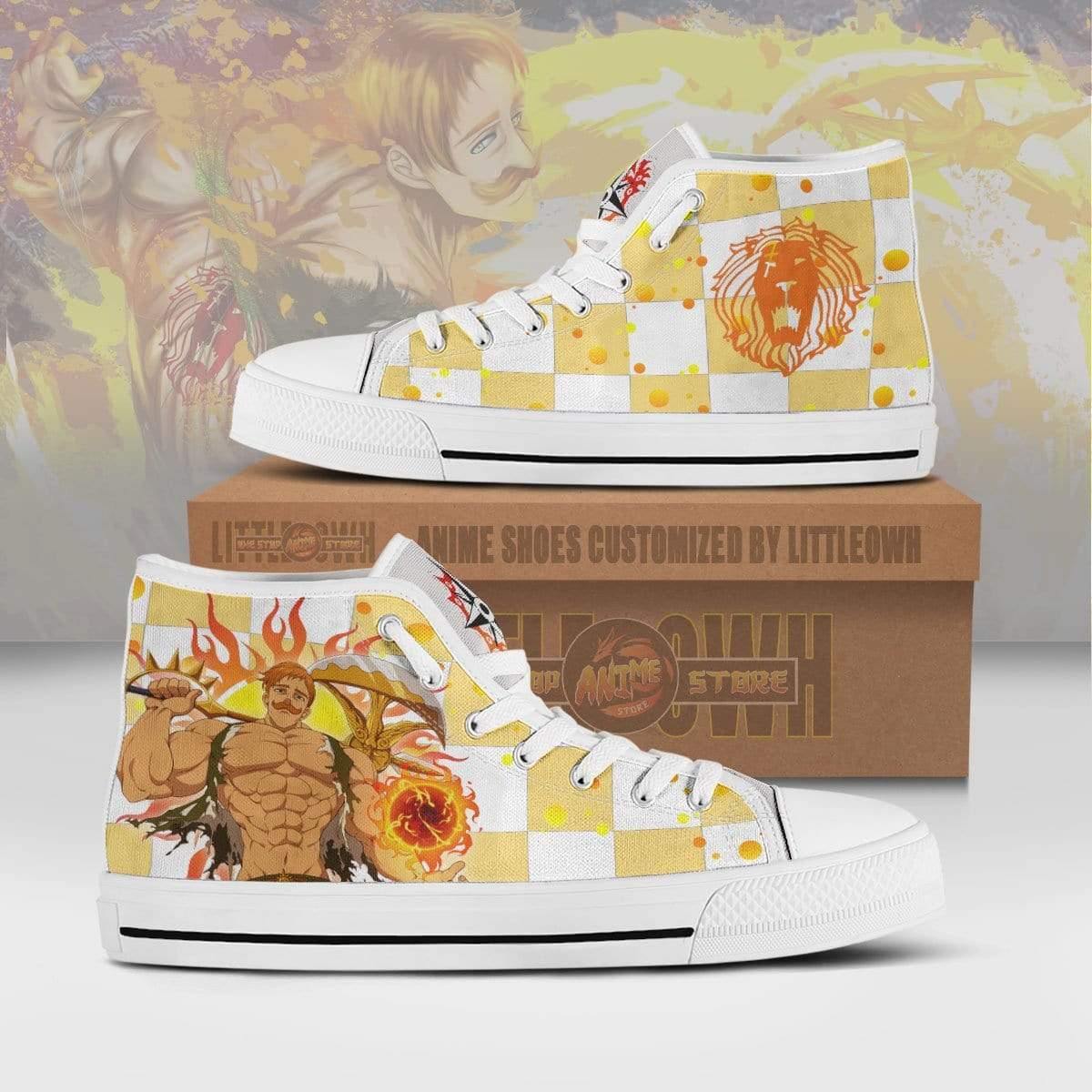 Escanor High Top Canvas Shoes Custom The Seven Deadly Sins Anime Sneakers