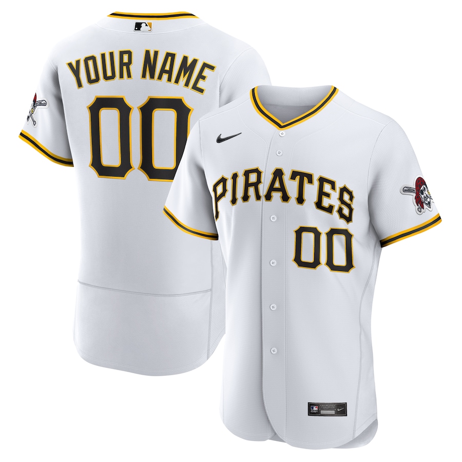 Pittsburgh Pirates Nike Home Authentic Custom Jersey - White - HomeFavo