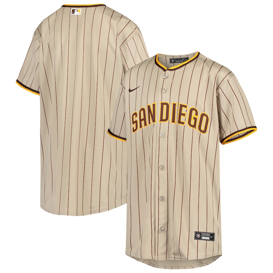 San Diego Padres Nike Youth Alternate Replica Team Jersey - Sand/Brown ...