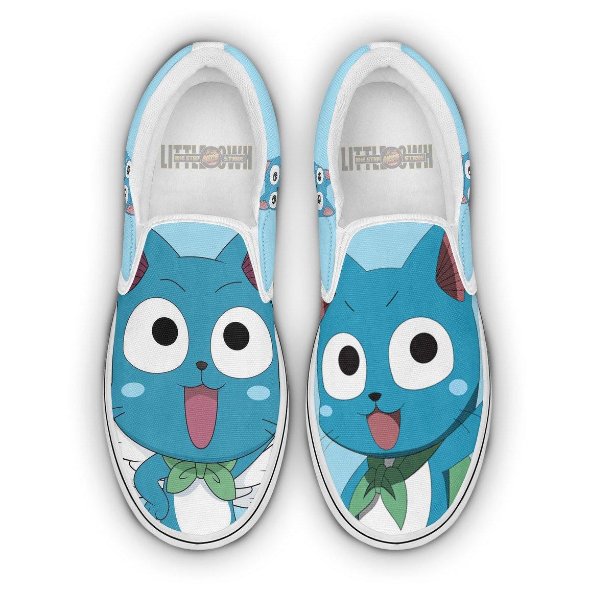 Fairy Tail Happy Shoes Custom Anime Classic Slip-On Sneakers