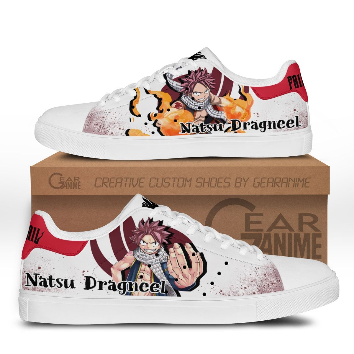 Fairy Tail Natsu Dragneel Skate Sneakers Custom Anime Shoes - HomeFavo