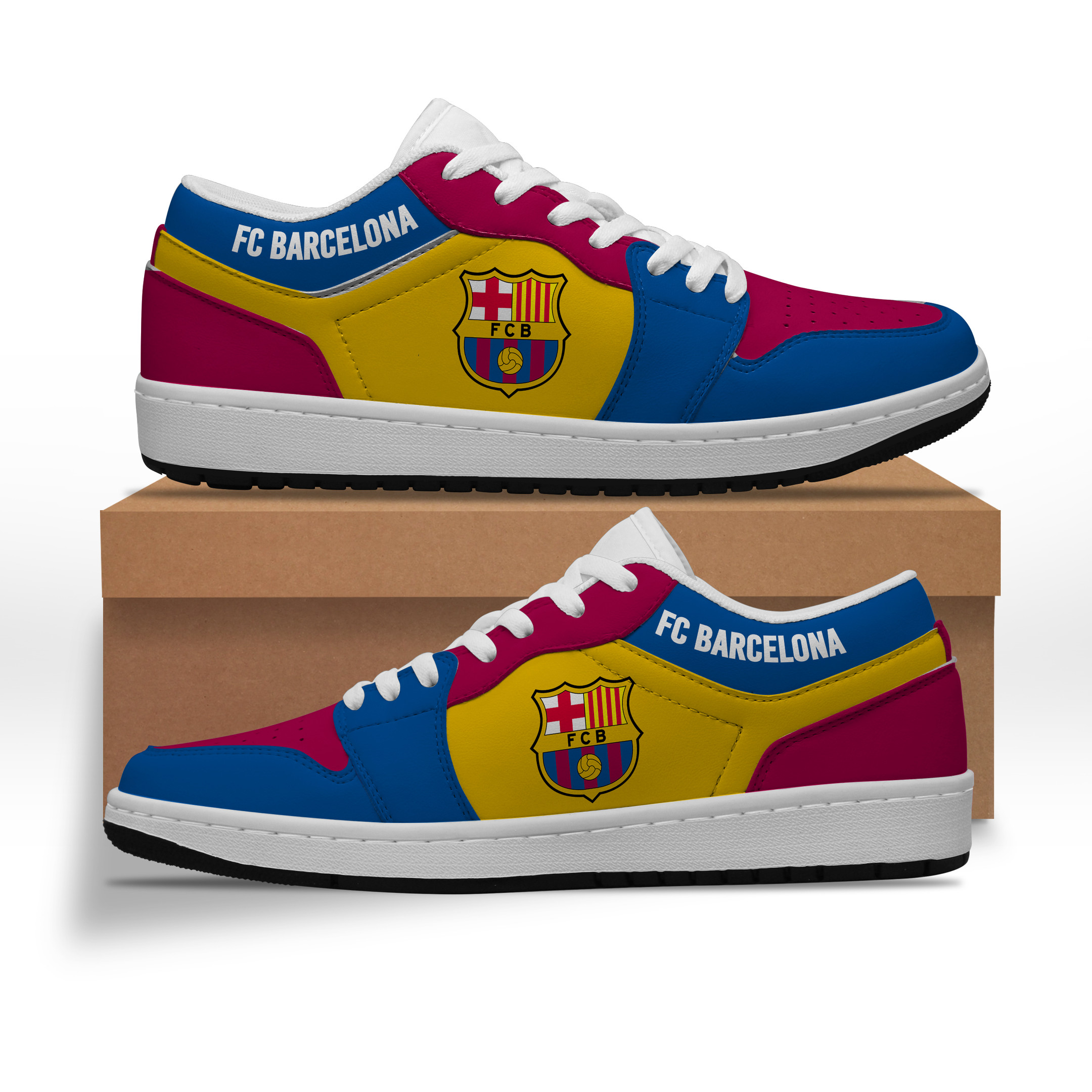 FC Barcelona Black White JD Sneakers Shoes SWIN0192 - HomeFavo