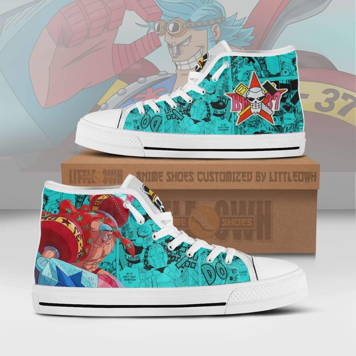 Franky High Top Shoes Custom One Piece Anime Canvas Sneakers