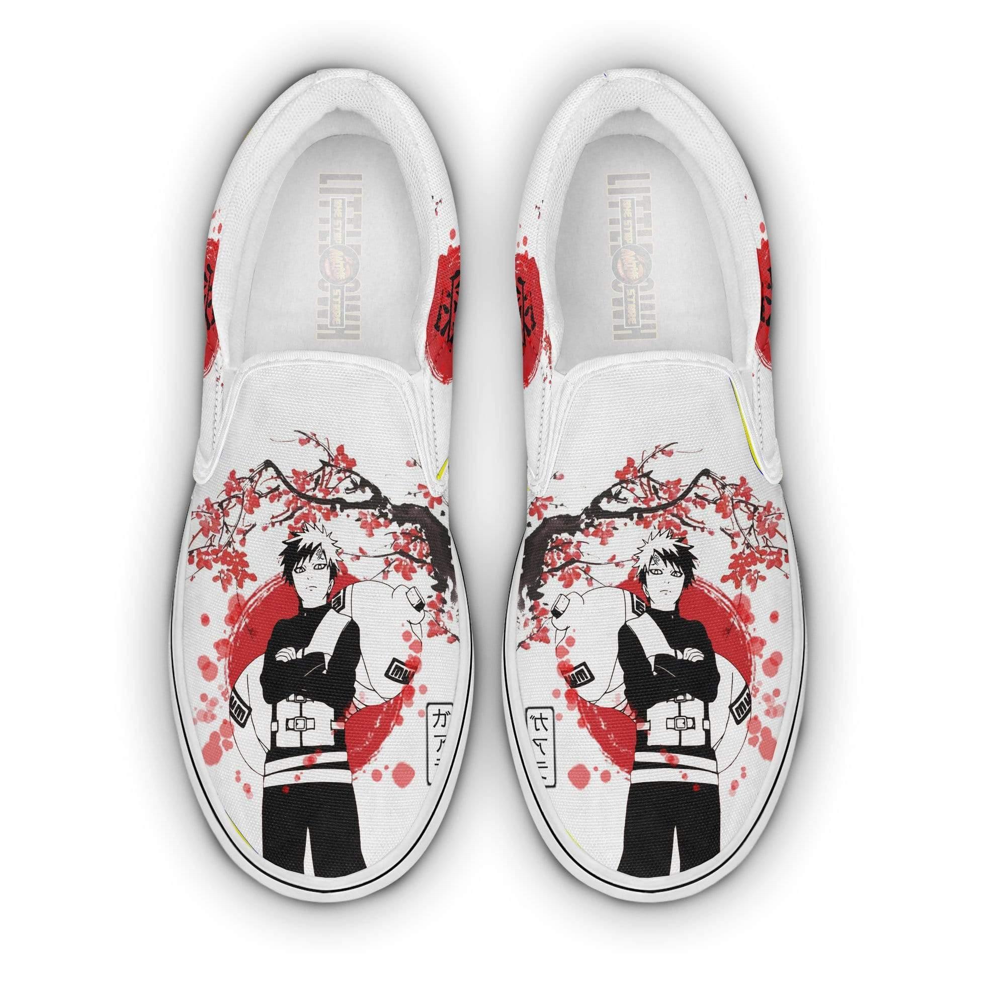 Gaara Classic Slip-On Custom Ninja Under The Sun Naruto Shoes Anime Flat Sneakers