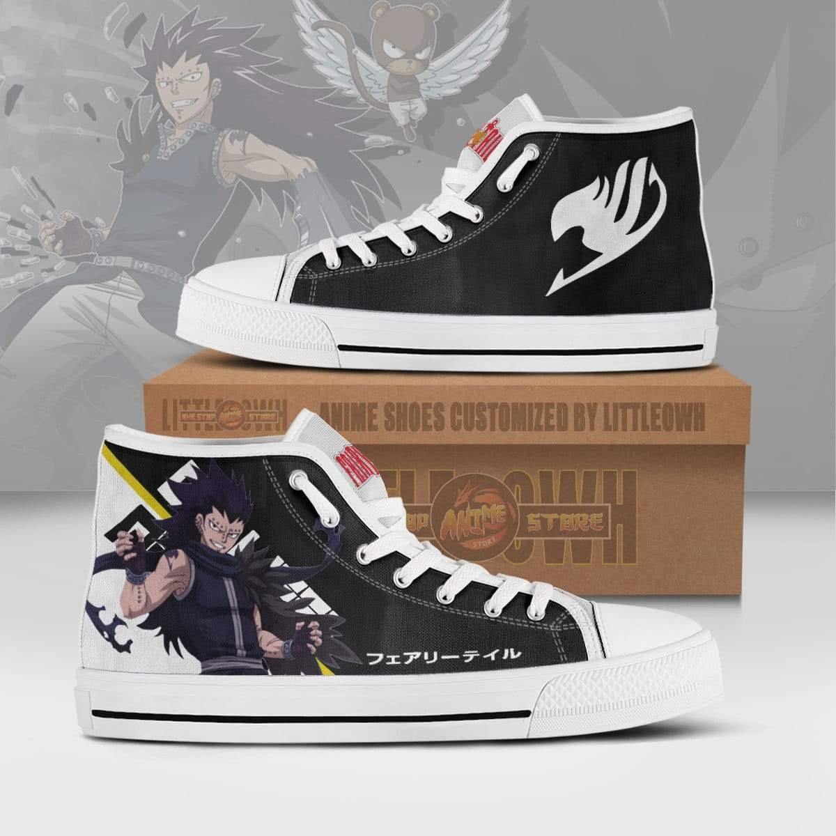 Gajeel Redfox High Top Canvas Shoes Custom Fairy Tail Anime Sneakers