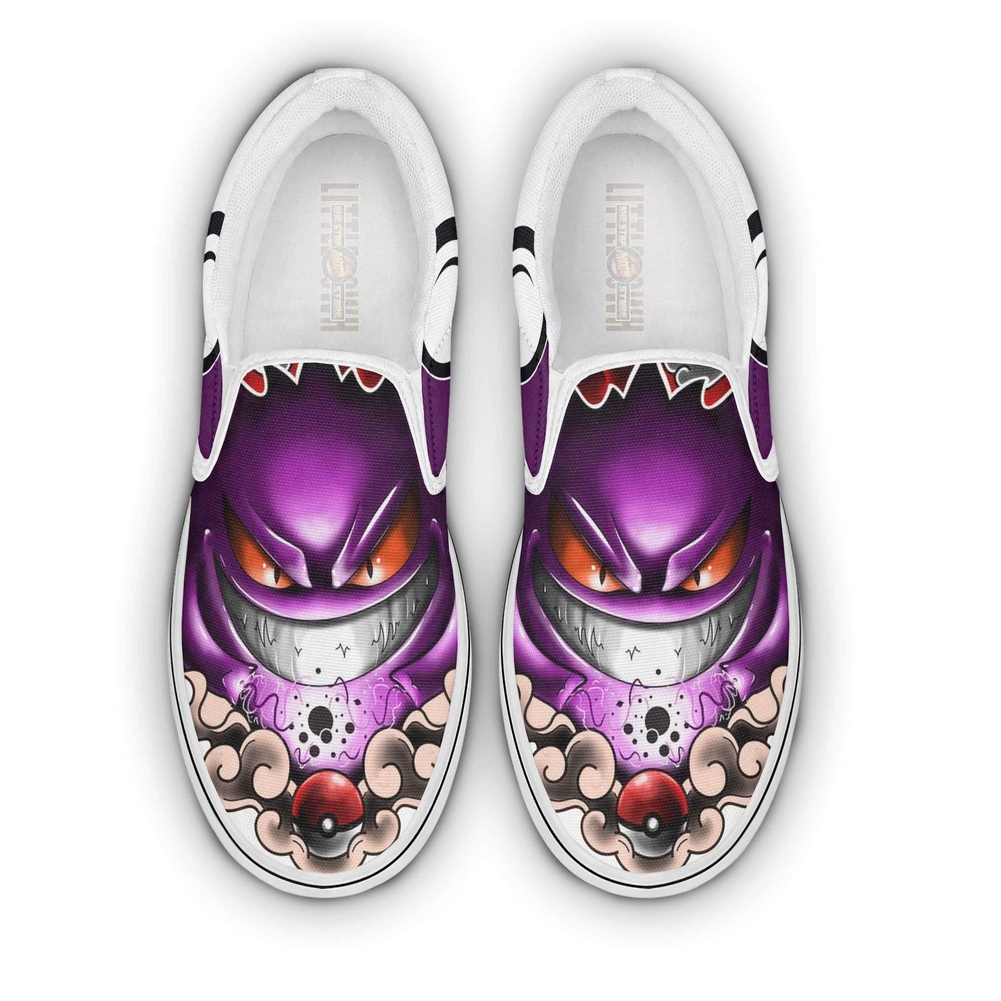 Gengar Classic Slip-On Custom Pokemon Shoes Anime Flat Sneakers