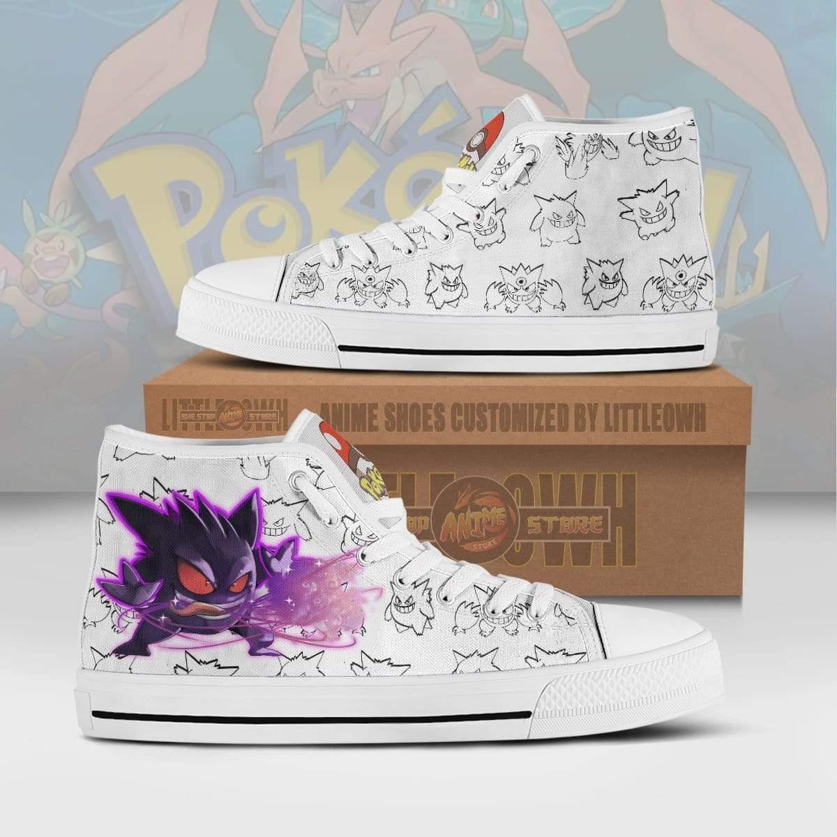 Gengar High Top Canvas Shoes Custom Pokemon Anime Sneakers