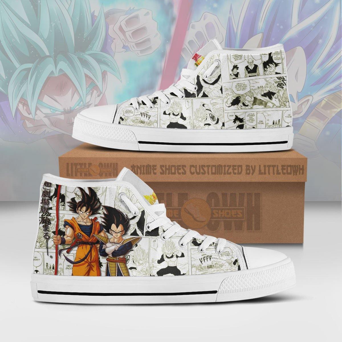 Goku x Vegeta High Top Canvas Shoes Custom Dragon Ball Anime Mixed Manga Style