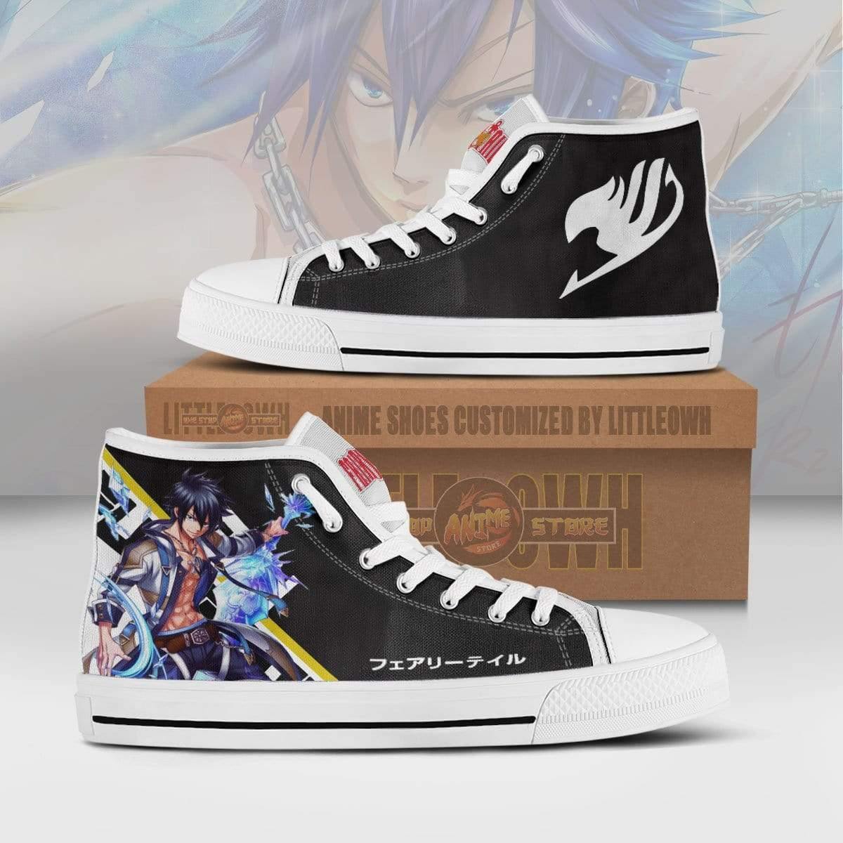 Gray Fullbuster High Top Canvas Shoes Custom Fairy Tail Anime Sneakers