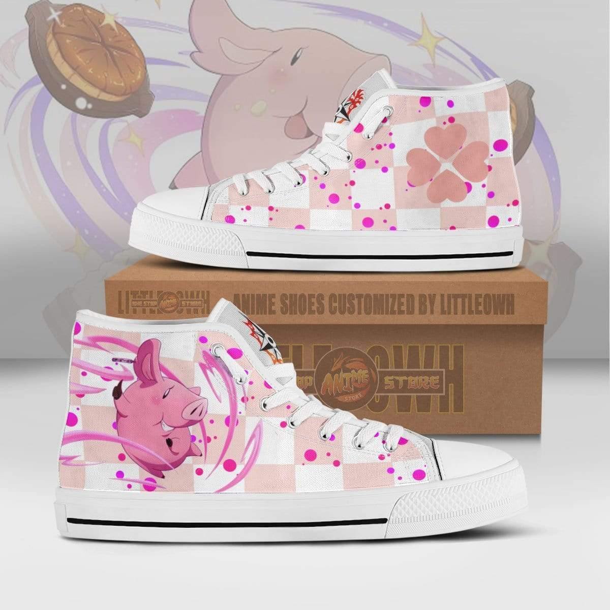 Hawk High Top Canvas Shoes Custom The Seven Deadly Sins Anime Sneakers