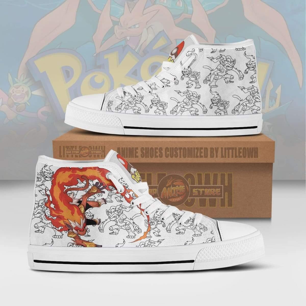 Infernape High Top Canvas Shoes Custom Pokemon Anime Sneakers