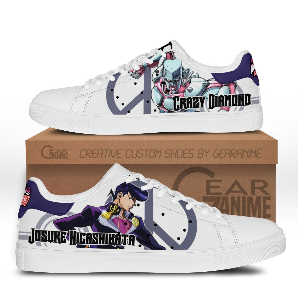 Josuke Higashikata Skate Sneakers Custom Anime Jojo's Bizarre Adventure ...