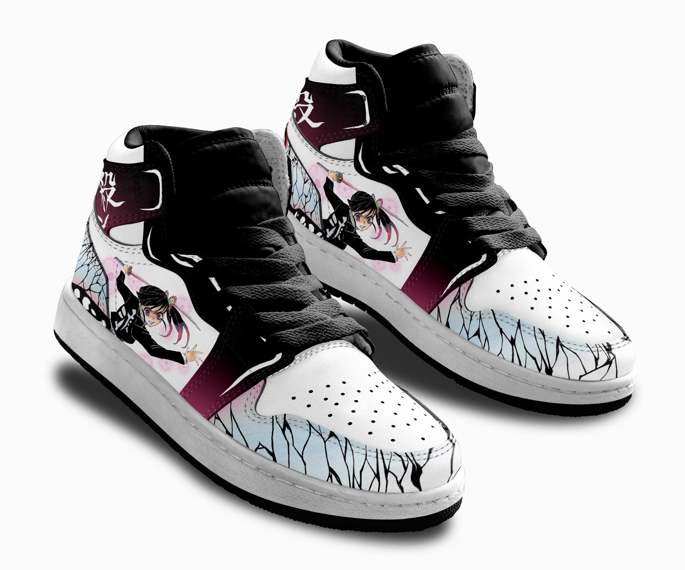 Kanao Tsuyuri Kids Sneakers Custom Anime Demon Slayer Kids Shoes - HomeFavo