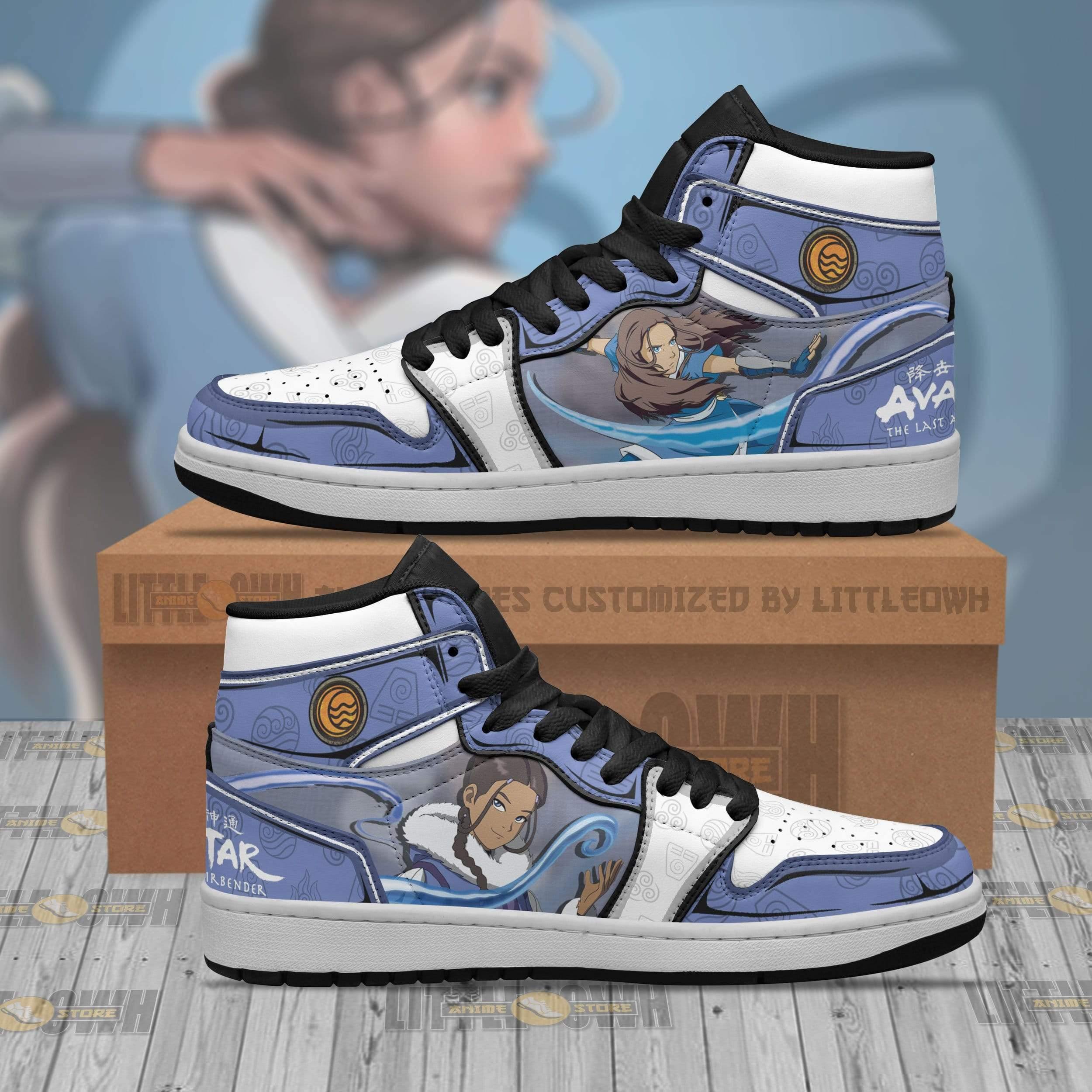 Katara JD Sneakers Custom Avatar: The Last Airbender Anime Shoes - HomeFavo