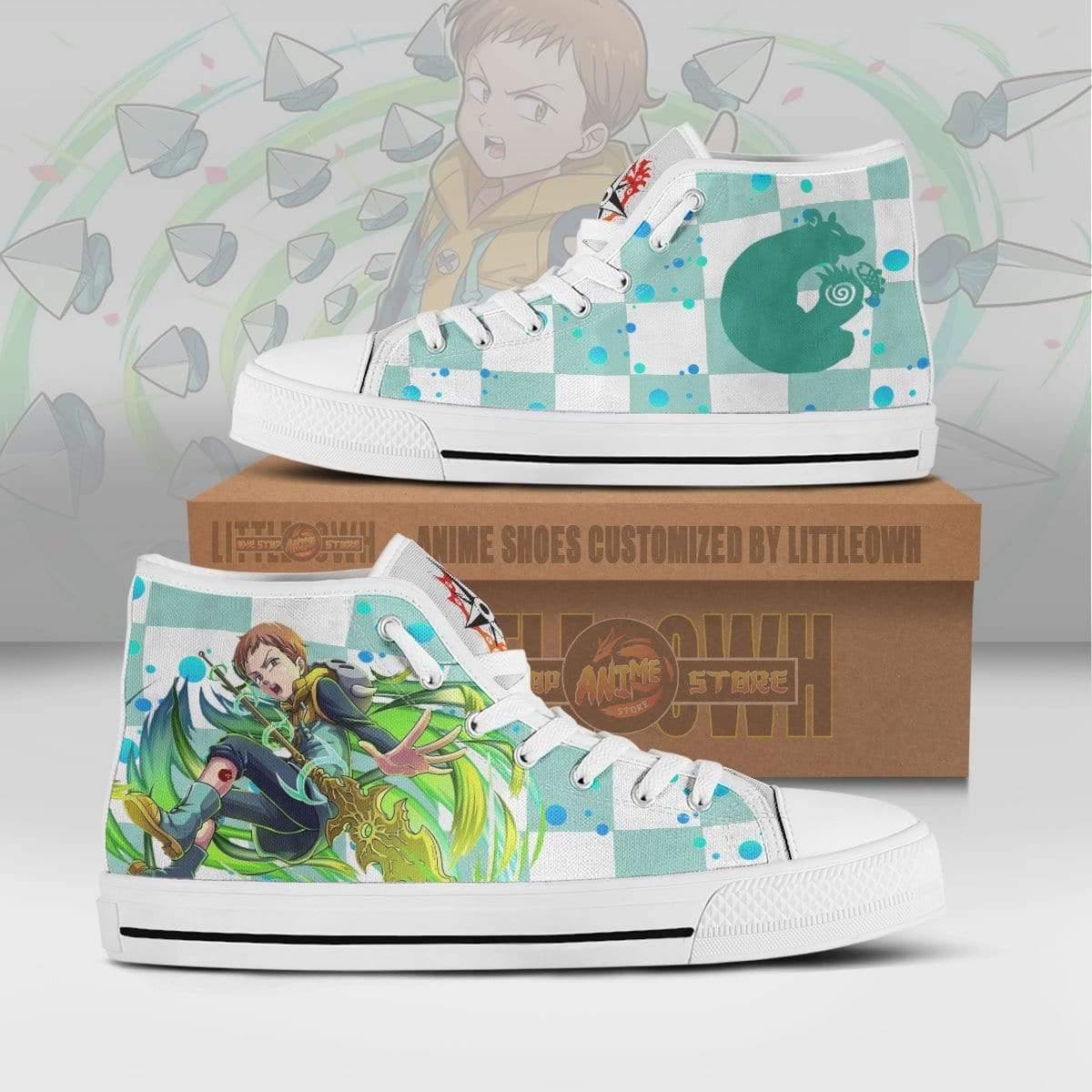 King High Top Canvas Shoes Custom The Seven Deadly Sins Anime Sneakers
