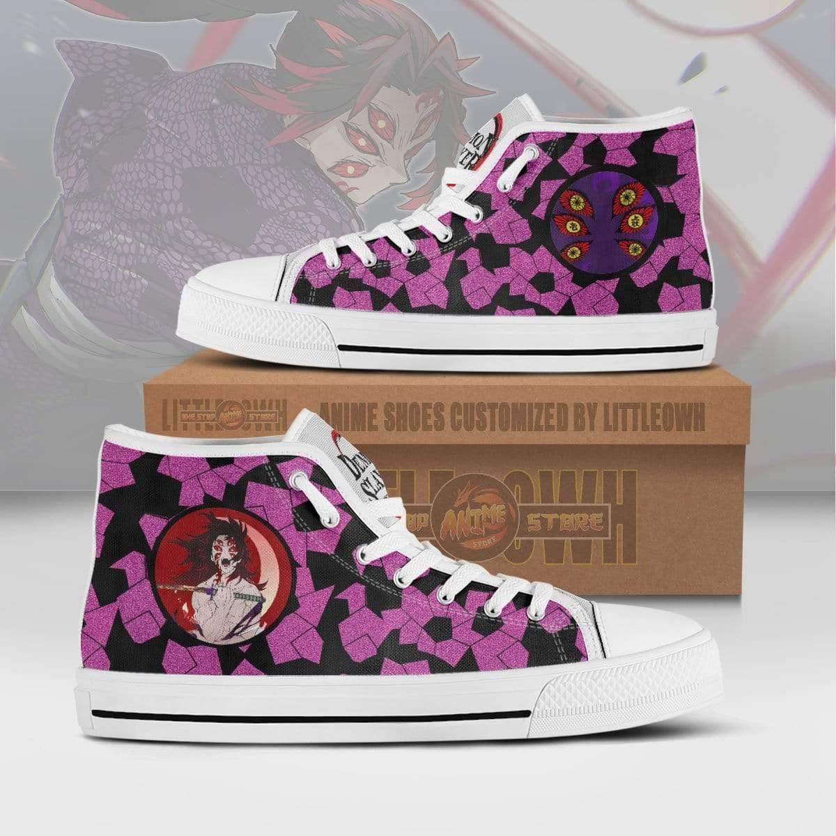Kokushibo High Top Canvas Shoes Custom Demon Slayer Anime Sneakers