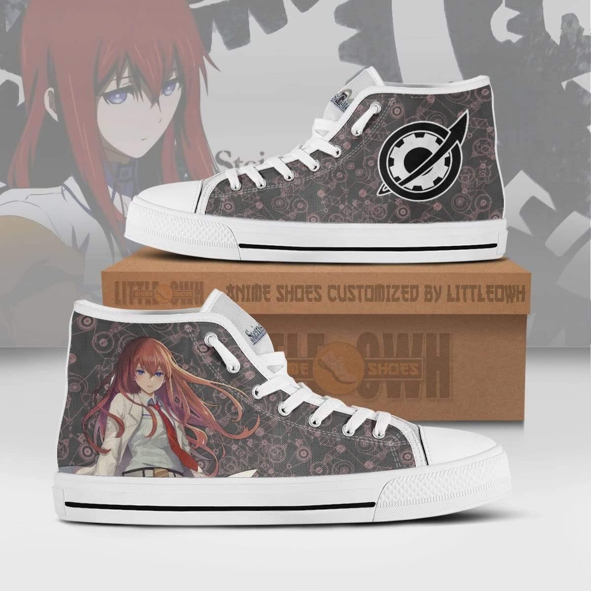 Kurisu Makise High Top Canvas Shoes Custom Steins;Gate Anime Sneakers
