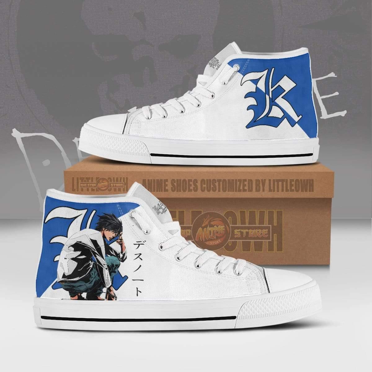 L High Top Canvas Shoes Custom Death Note Anime Sneakers